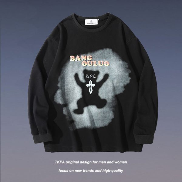 tkpans round neck long sleeve sweater men's women's new loose trend autumn and winter pullover casual coat bf style, Black
tkpans round neck long sleeve sweater men's women's new loose trend autumn and winter pullover casual coat bf style, Black