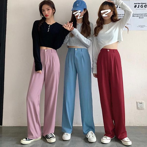 women's pants & capris spring summer fashion casual high waist wide leg women office lady elegant suit trousers, Black;white
women's pants & capris spring summer fashion casual high waist wide leg women office lady elegant suit trousers, Black;white