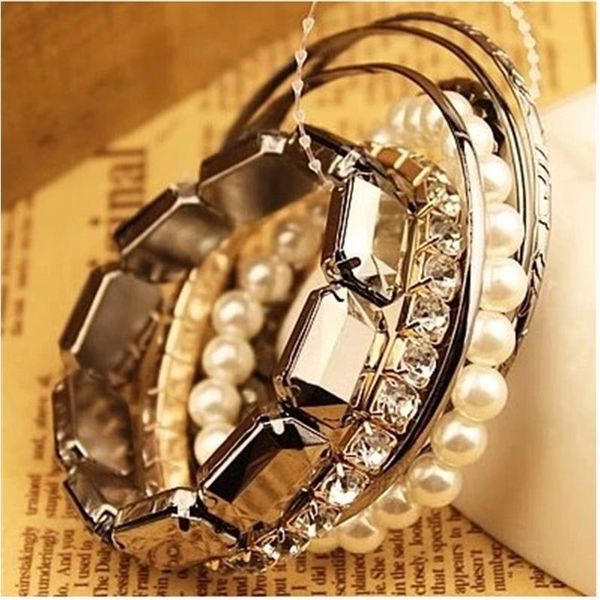 link, chain fashion bracelets femme simulated pearl jewelry bangles sets multi layer women bijoux bracelet, Black
link, chain fashion bracelets femme simulated pearl jewelry bangles sets multi layer women bijoux bracelet, Black