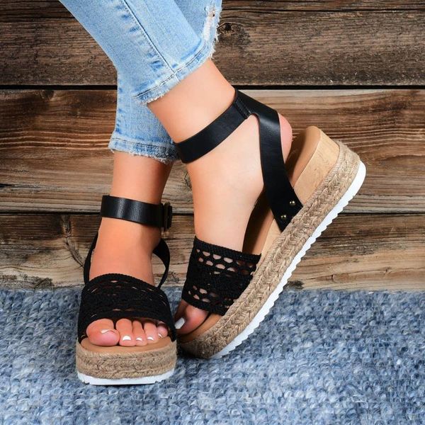 sandals plus size women's shoes summer comfort casual wedges women beach buckle strap weave open toe roman, Black
sandals plus size women's shoes summer comfort casual wedges women beach buckle strap weave open toe roman, Black