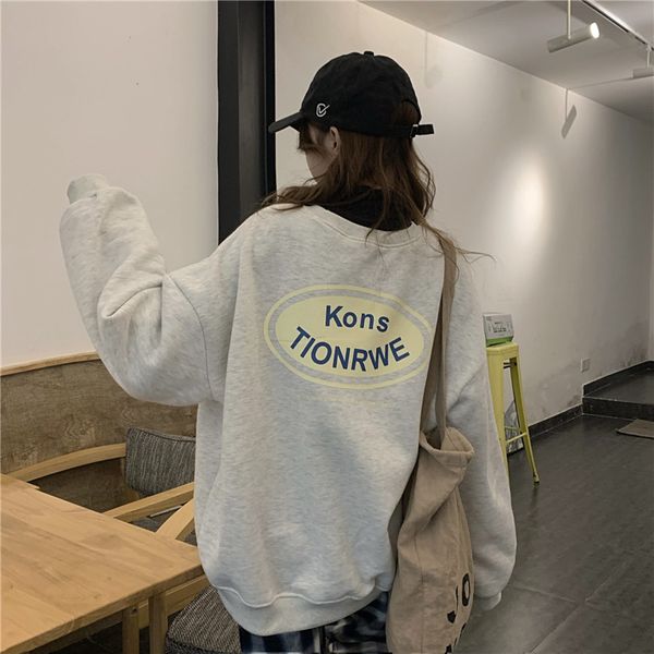 2021 autumn winter new korean version loose and versatile back letter print round neck long sleeve plush sweater women's fashion, Blue;black
2021 autumn winter new korean version loose and versatile back letter print round neck long sleeve plush sweater women's fashion, Blue;black