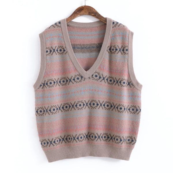 johnature 2021 autumn casual style print vests korean version pullover fashion female v-neck sleeveless ladies vest women's sweaters, White;black
johnature 2021 autumn casual style print vests korean version pullover fashion female v-neck sleeveless ladies vest women's sweaters, White;black