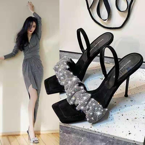 dress shoes wang heels 2021 spring and summer rhinestone square toe stiletto open women's sandals, Black
dress shoes wang heels 2021 spring and summer rhinestone square toe stiletto open women's sandals, Black