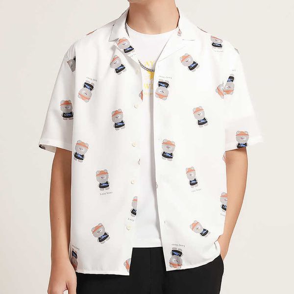 fashion shirt summer trend youth loose lapel men's short sleeve korean student, White;black
fashion shirt summer trend youth loose lapel men's short sleeve korean student, White;black