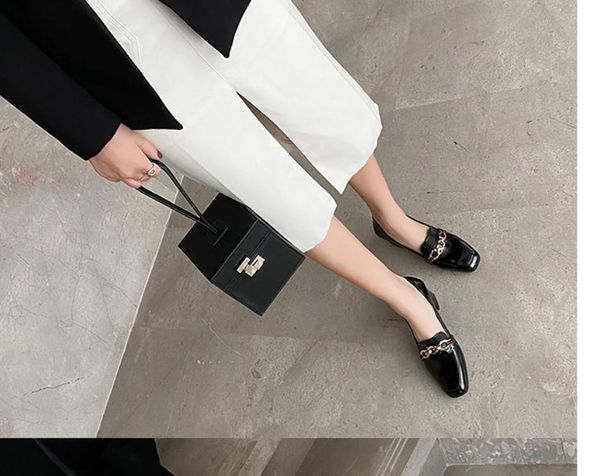 women's shoes in spring and autumn high coarse heel square head @135, Black