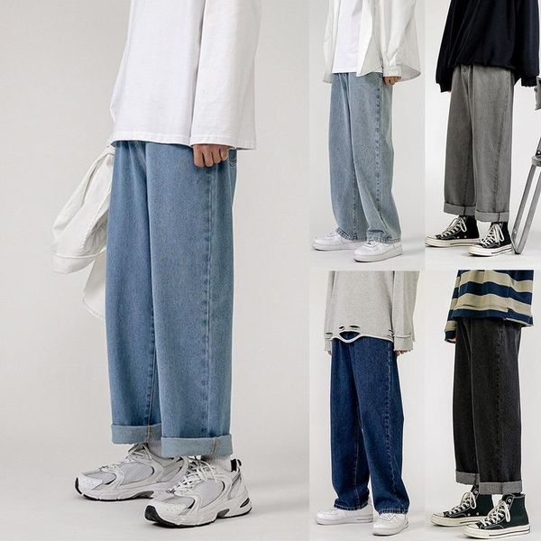 men's jeans 2021 vintage streetwear loose straight casual wide leg pants cowboy mans korean hip hop trousers summer, Blue
men's jeans 2021 vintage streetwear loose straight casual wide leg pants cowboy mans korean hip hop trousers summer, Blue