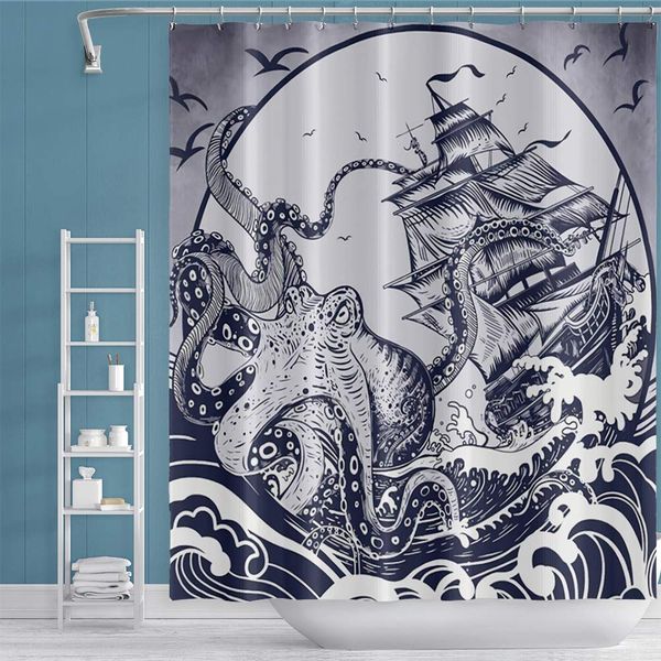 69x70 inch nautical theme shower curtain moon night vintage ocean kraken ocs tentacles attack old sailboat with great sea
69x70 inch nautical theme shower curtain moon night vintage ocean kraken ocs tentacles attack old sailboat with great sea
