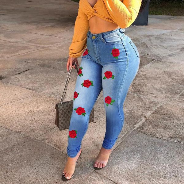 women's jeans blue embroidered bulifting women high waist stretch slim denim trousers lady casual pencil pants autumn
women's jeans blue embroidered bulifting women high waist stretch slim denim trousers lady casual pencil pants autumn