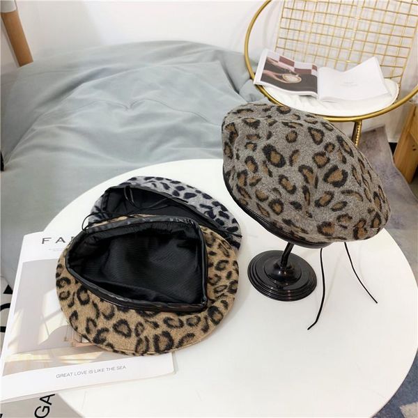 berets winter fall beret hat for women flat cap female leopard cashmere wool autumn lady mushroom caps, Blue;gray
berets winter fall beret hat for women flat cap female leopard cashmere wool autumn lady mushroom caps, Blue;gray