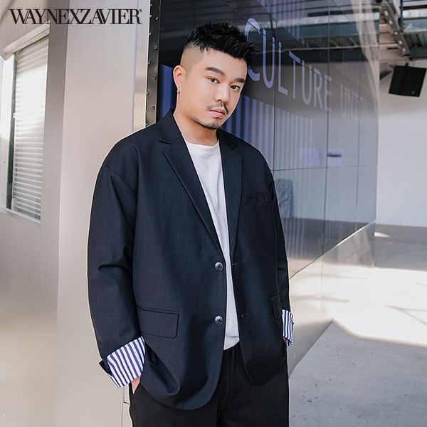 men's suits & blazers waynexzavier 2021spring autumn men solid black loose long sleeve vintage single breasted streetwear male fashion, White;black
men's suits & blazers waynexzavier 2021spring autumn men solid black loose long sleeve vintage single breasted streetwear male fashion, White;black