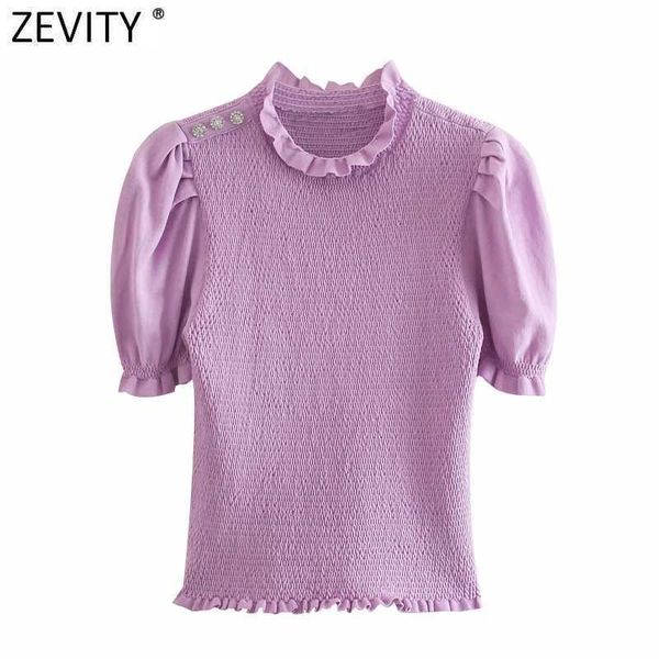 zevity women sweet ruffled puff sleeve elastic slim short knitting sweater female chic shoulder diamond pullovers sw713 210603, White;black
zevity women sweet ruffled puff sleeve elastic slim short knitting sweater female chic shoulder diamond pullovers sw713 210603, White;black