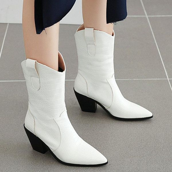 boots 2021 lady solid color short autumn winter fashion pointed toe thick mid calf stone pattern large size shoes, Black
boots 2021 lady solid color short autumn winter fashion pointed toe thick mid calf stone pattern large size shoes, Black