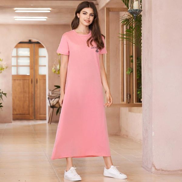 casual dresses summer women's fashion college style solid pink color loose all-match long, Black;gray
casual dresses summer women's fashion college style solid pink color loose all-match long, Black;gray