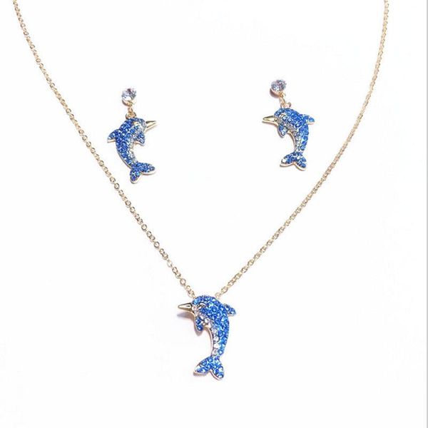 earrings & necklace blue dolphin earring set girl heart korean personality exquisite, Silver
earrings & necklace blue dolphin earring set girl heart korean personality exquisite, Silver