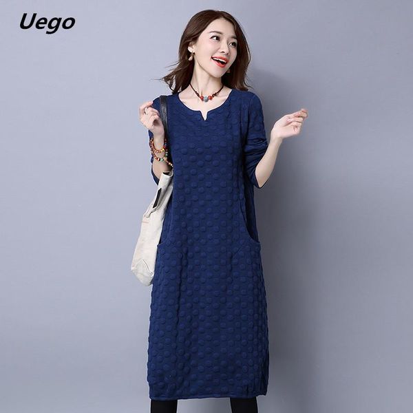 casual dresses uego padding cotton thicken autumn winter dress v-neck jacquard vintage plus size loose women spring midi, Black;gray
casual dresses uego padding cotton thicken autumn winter dress v-neck jacquard vintage plus size loose women spring midi, Black;gray