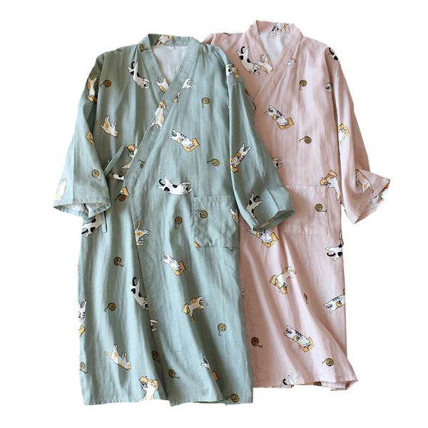 women's sleepwear lovers' nightgown men and women comfort gauze cotton robes cute kitten printed kimono spring new couples loose h, Black;red
women's sleepwear lovers' nightgown men and women comfort gauze cotton robes cute kitten printed kimono spring new couples loose h, Black;red