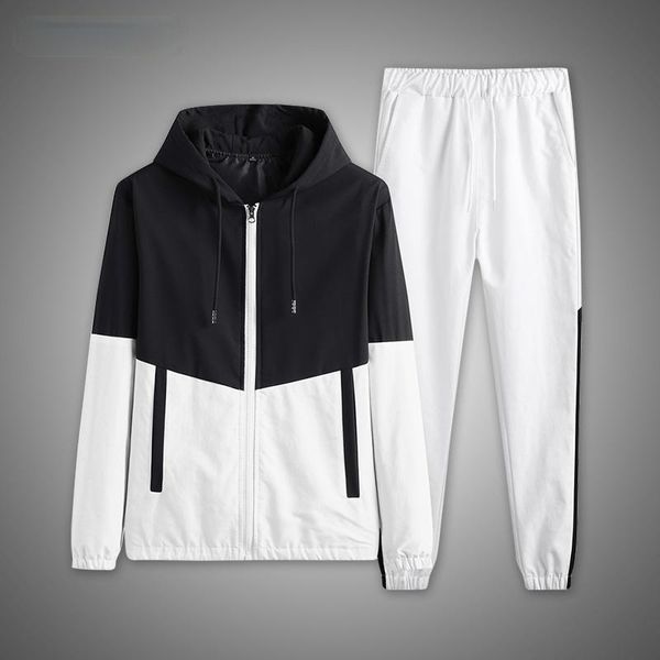 men's tracksuits patchwork set casual solid color tracksuit men two pieces spring summer jacket+pants sports hoodies suit mens clothing, Gray
men's tracksuits patchwork set casual solid color tracksuit men two pieces spring summer jacket+pants sports hoodies suit mens clothing, Gray