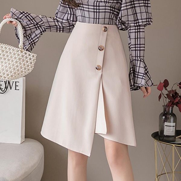 skirts limiguyue high waist skirt women single buttons elegant casual vintage slim irregular fashion saias work wear femme k886, Black
skirts limiguyue high waist skirt women single buttons elegant casual vintage slim irregular fashion saias work wear femme k886, Black