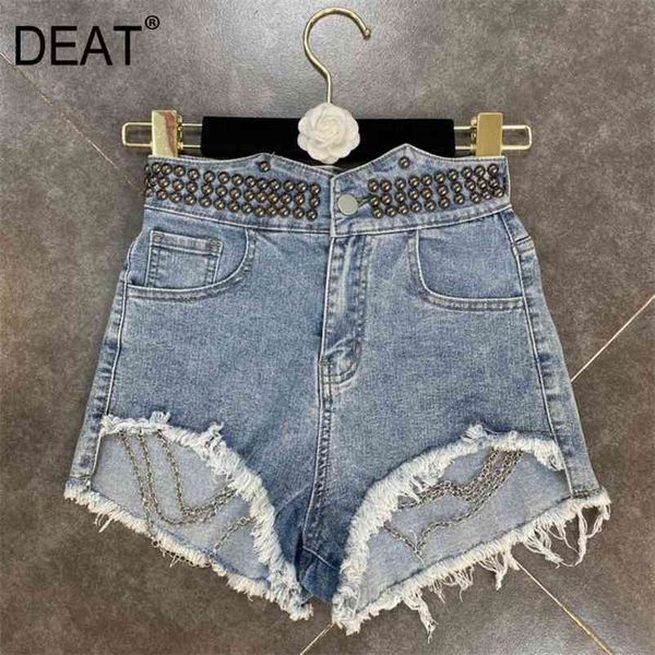 women street style beading burrs hole denim shorts solid color button fashion spring summer 11b777 210525, White;black
women street style beading burrs hole denim shorts solid color button fashion spring summer 11b777 210525, White;black