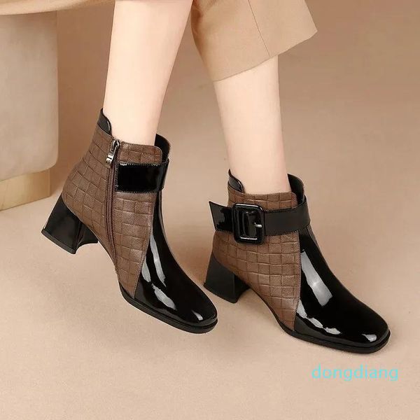 designer-boots square toe buckle deco ankle for women runway shoes ladies shinny leather fashion woman block heeled med heels, Black
designer-boots square toe buckle deco ankle for women runway shoes ladies shinny leather fashion woman block heeled med heels, Black