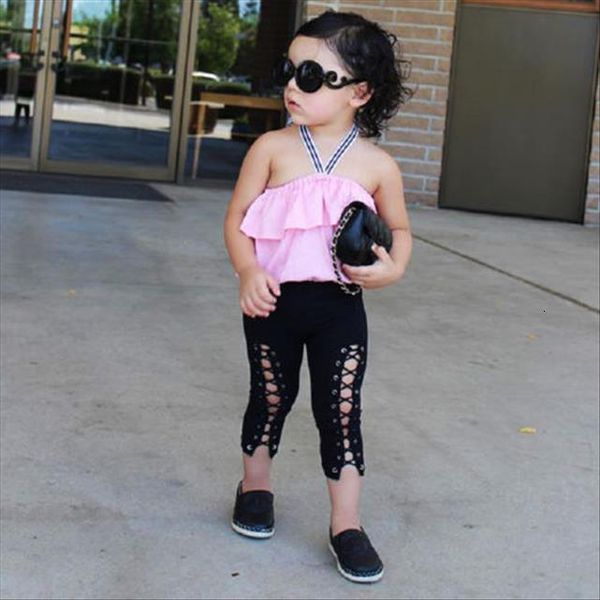2pcs fashion girls clothing set summer baby clothes pink ruffle cross bandage pant children dropshipping, White
2pcs fashion girls clothing set summer baby clothes pink ruffle cross bandage pant children dropshipping, White