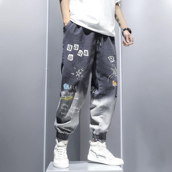men's pants summer trend cartoon graffiti letter printing jeans male harem loose elastic waist men boy trouser blue black color
men's pants summer trend cartoon graffiti letter printing jeans male harem loose elastic waist men boy trouser blue black color