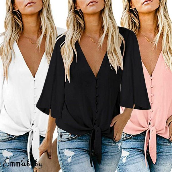women's blouses & shirts plus size women shirt deep v-neck ruffle sleeve tunic loose blouse lady casual office wear, White
women's blouses & shirts plus size women shirt deep v-neck ruffle sleeve tunic loose blouse lady casual office wear, White