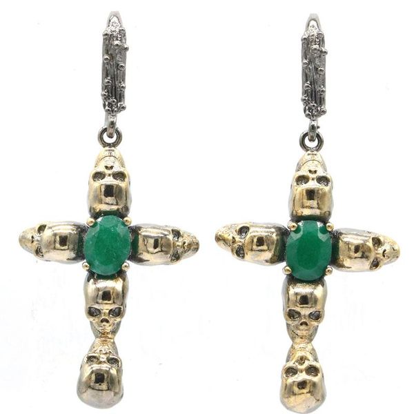 dangle & chandelier 52x25mm hiphop 14.6g vintage real green emerald red ruby skull for man street jewelry black metal silver earrings daily
dangle & chandelier 52x25mm hiphop 14.6g vintage real green emerald red ruby skull for man street jewelry black metal silver earrings daily