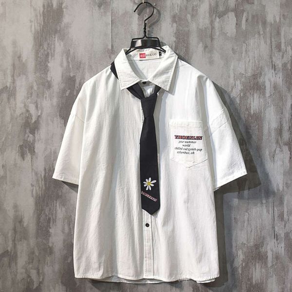 men's casual shirts shirtsummer little chrysanthemum daisy college style white tie shirt korean handsome loose short sleeve fashion dl7, White;black
men's casual shirts shirtsummer little chrysanthemum daisy college style white tie shirt korean handsome loose short sleeve fashion dl7, White;black