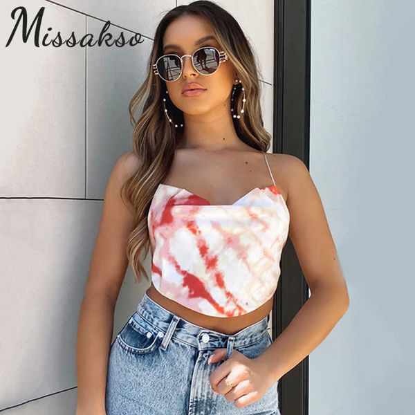 missakso satin tie dye print crop summer women y2k spaghetti strap off shoulder backless tank party 210625, White
missakso satin tie dye print crop summer women y2k spaghetti strap off shoulder backless tank party 210625, White