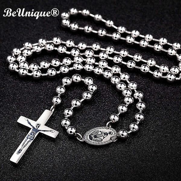 man's luxury steel catholic rosary cross charm necklace pendant center piece,connectors, christmas religious goods 210621, Silver 
man's luxury steel catholic rosary cross charm necklace pendant center piece,connectors, christmas religious goods 210621, Silver