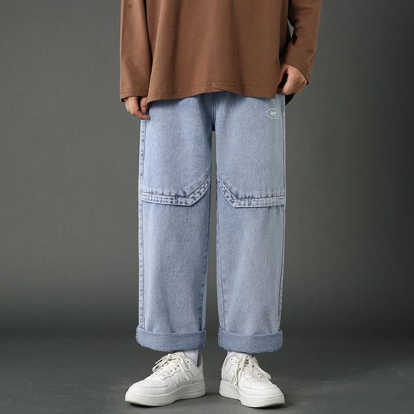 men's jeans fashion mens vintage washed denim pants patchwork dad japanese urban style loose fit jean trousers for male, Blue
men's jeans fashion mens vintage washed denim pants patchwork dad japanese urban style loose fit jean trousers for male, Blue
