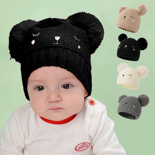 cycling caps & masks double pompoms infant hat autumn winter toddler boy girl beanie soft knitted warm kids solid color bonnet woolen, Black
cycling caps & masks double pompoms infant hat autumn winter toddler boy girl beanie soft knitted warm kids solid color bonnet woolen, Black