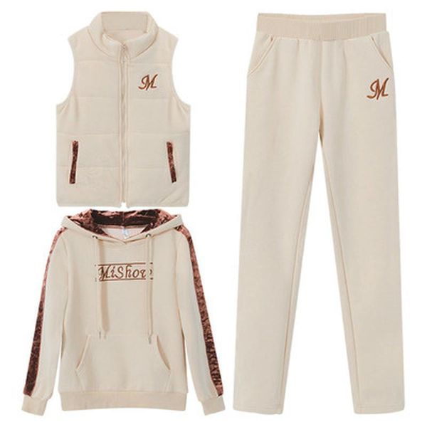 women's two piece pants -4xl women suit tracksuit winter 3 set hoodies vest casual plus velvet warm sporting suits clothes, White
women's two piece pants -4xl women suit tracksuit winter 3 set hoodies vest casual plus velvet warm sporting suits clothes, White