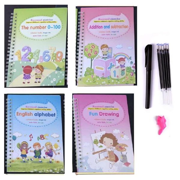 english version of the children's dent word post painting practice magic copybook refills, Black;red
english version of the children's dent word post painting practice magic copybook refills, Black;red