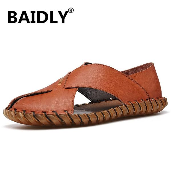 sandals brand summer men's genuine leather men slippers gladiator beach soft comfortable outdoors wading shoes, Black
sandals brand summer men's genuine leather men slippers gladiator beach soft comfortable outdoors wading shoes, Black