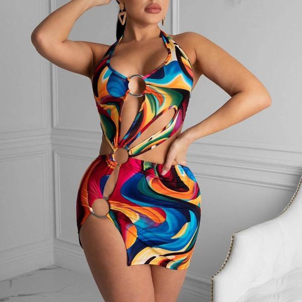 women's swimwear swimsuit 2021 fashion asymmetric hole cut out abstract oil paintd swimming suit, White;black
women's swimwear swimsuit 2021 fashion asymmetric hole cut out abstract oil paintd swimming suit, White;black