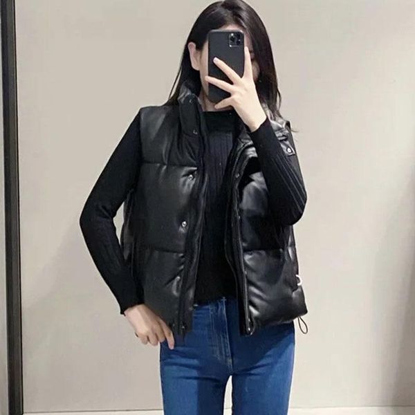 women's vests women autumn winte fashion solid warm vest zipper pu sleeveless back lace up coat loose outwearr waistcoat, Black;white
women's vests women autumn winte fashion solid warm vest zipper pu sleeveless back lace up coat loose outwearr waistcoat, Black;white