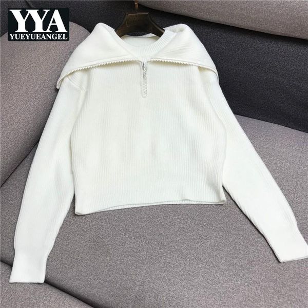 women's sweaters fashion knitted womens pullover sailor collar diamond-zipper thickening street style warm female fake two winter, White;black
women's sweaters fashion knitted womens pullover sailor collar diamond-zipper thickening street style warm female fake two winter, White;black