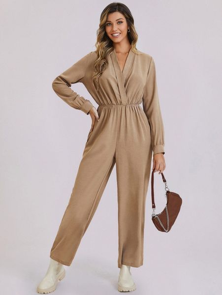 solid surplice neck jumpsuit t6bm#, White
solid surplice neck jumpsuit t6bm#, White