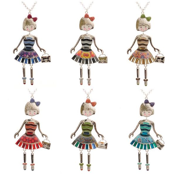 1pc silver plated drop glaze enamel crystal rhinestone bohemia beautiful dress little girl pendant long chain necklace for women necklaces
1pc silver plated drop glaze enamel crystal rhinestone bohemia beautiful dress little girl pendant long chain necklace for women necklaces