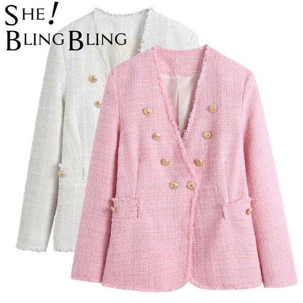 women's suits & blazers sheblingbling chic cut edge double breasted women casual spring autumn v neck tweed woolen long suit jacket fem, White;black
women's suits & blazers sheblingbling chic cut edge double breasted women casual spring autumn v neck tweed woolen long suit jacket fem, White;black