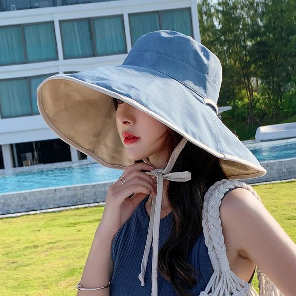 summer women double-sided cotton linen sun hat elegant big wide brim foldable anti-uv beach floppy hats flat caps bob, Blue;gray
summer women double-sided cotton linen sun hat elegant big wide brim foldable anti-uv beach floppy hats flat caps bob, Blue;gray