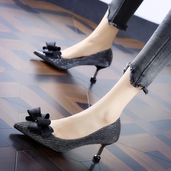 dress shoes spring the elegant bow pointed head with high heels 2021 thin feet of ladies banquet single women, Black
dress shoes spring the elegant bow pointed head with high heels 2021 thin feet of ladies banquet single women, Black
