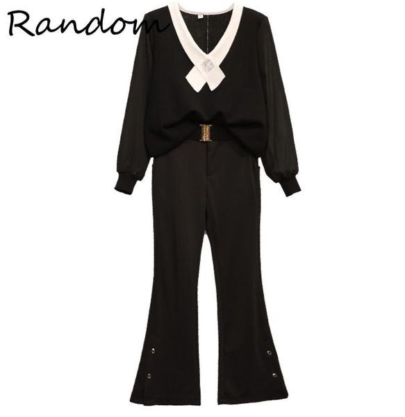 women's two piece pants fall winter 2021 women trousers suit pullover knit sweater and flares pant set elegant office plus size cloth, White
women's two piece pants fall winter 2021 women trousers suit pullover knit sweater and flares pant set elegant office plus size cloth, White