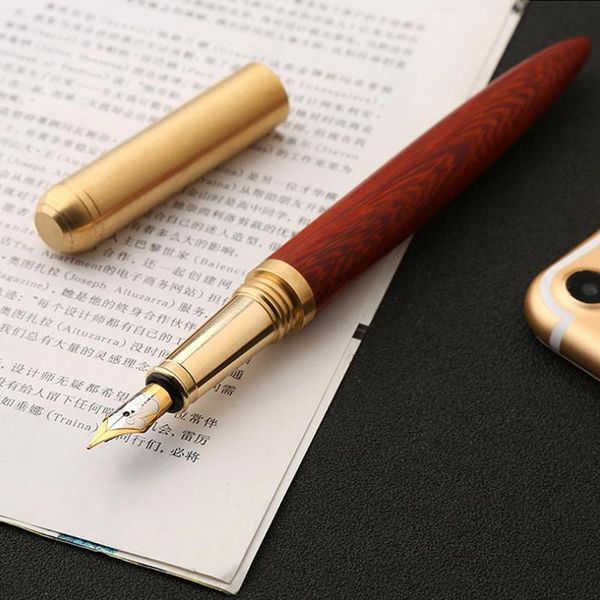 uxury quality calligraphy fountain pen red wood brass twist spinning golden fude bending nib ink office school supplies pens
uxury quality calligraphy fountain pen red wood brass twist spinning golden fude bending nib ink office school supplies pens