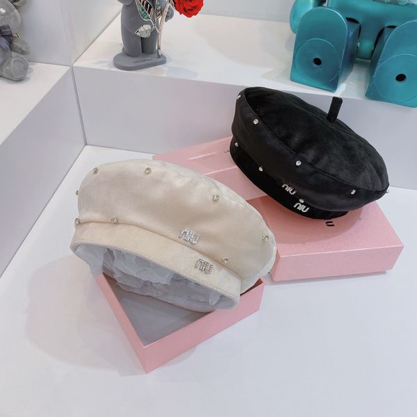 s correct version ~ 21 early autumn new super fairy fashion diamond mother beret sweet casual hat, Blue;gray
s correct version ~ 21 early autumn new super fairy fashion diamond mother beret sweet casual hat, Blue;gray