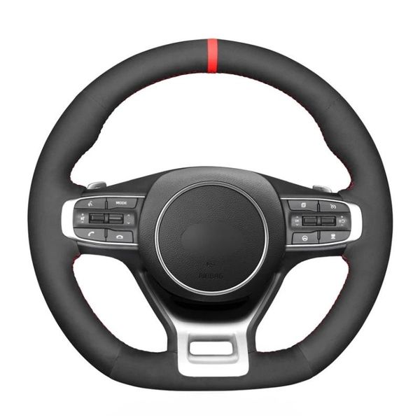 Steering Wheel Covers Hand-stitched Black Suede Car Cover For Kia Optima K5 GT GT-Line Sedan 2021-2022
Steering Wheel Covers Hand-stitched Black Suede Car Cover For Kia Optima K5 GT GT-Line Sedan 2021-2022