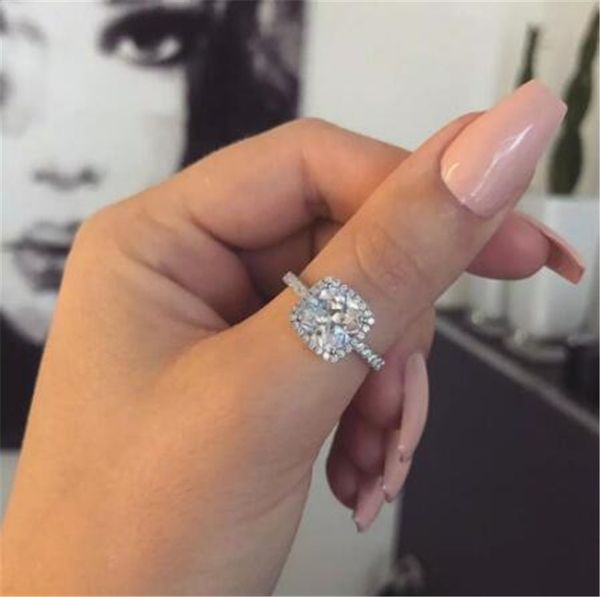 vecalon fashion 925 sterling silver promise ring cushion cut diamond cz wedding band rings for women bridal jewelry, Slivery;golden
vecalon fashion 925 sterling silver promise ring cushion cut diamond cz wedding band rings for women bridal jewelry, Slivery;golden
