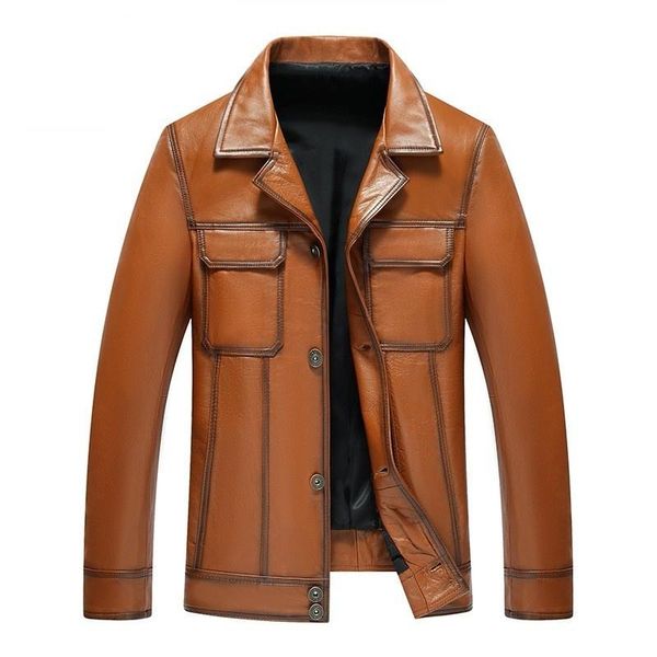 men's leather & faux natural luxury jacket of fine businessmen fit casual office job genuine biker color more size, Black
men's leather & faux natural luxury jacket of fine businessmen fit casual office job genuine biker color more size, Black